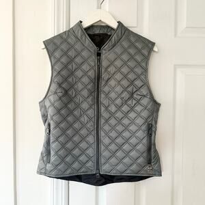 Pikeur Silver Grey Quilted Equestrian Preppy Riding Full Zip Vest Women 10